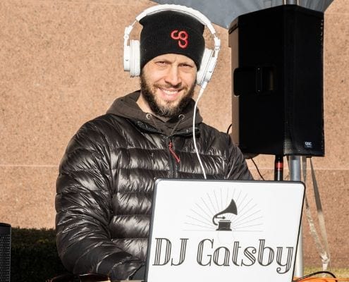 DJ Gatsby provides on-course music at the 2019 3M Half Marathon finish line festival!